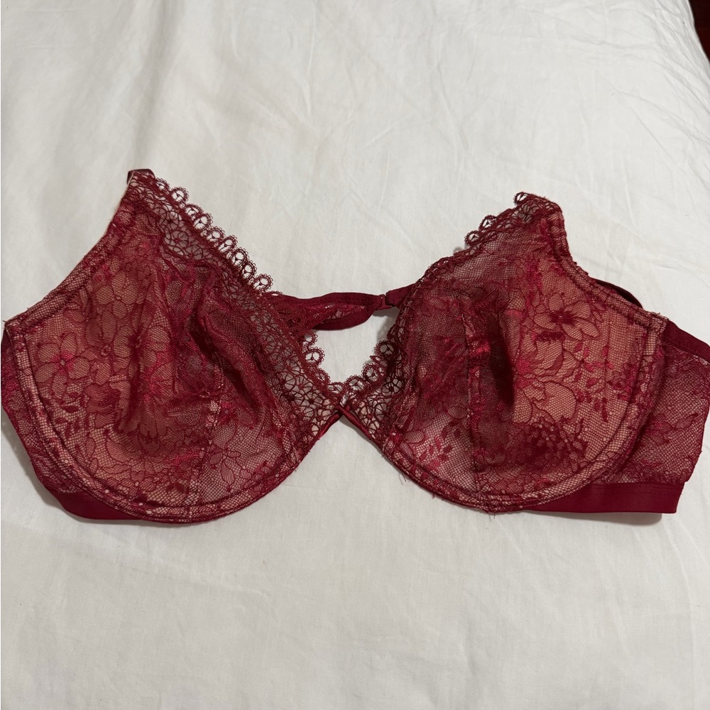 Victoria's Secret Lace Bra in Deep Red